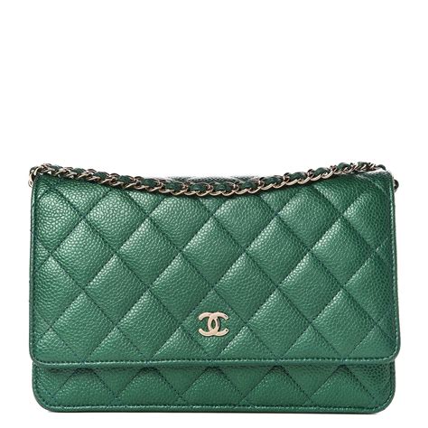 chanel boy woc green|Chanel wallet on chain price.